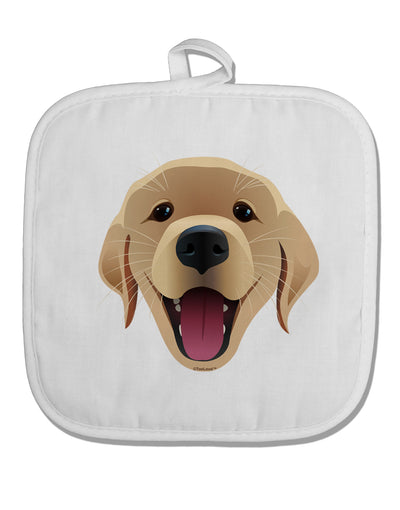 Cute Golden Retriever Puppy Face White Fabric Pot Holder Hot Pad-Pot Holder-TooLoud-White-Davson Sales