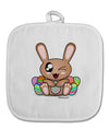 Cute Bunny with Eggs White Fabric Pot Holder Hot Pad-Pot Holder-TooLoud-White-Davson Sales