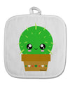 Cute Cactus Design White Fabric Pot Holder Hot Pad by TooLoud-Pot Holder-TooLoud-White-Davson Sales