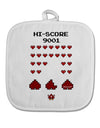 Pixel Heart Invaders Design White Fabric Pot Holder Hot Pad-Pot Holder-TooLoud-White-Davson Sales