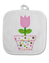 Easter Tulip Design - Pink White Fabric Pot Holder Hot Pad by TooLoud-Pot Holder-TooLoud-White-Davson Sales