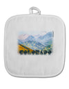 CO Fog Mountains Text White Fabric Pot Holder Hot Pad-Pot Holder-TooLoud-White-Davson Sales