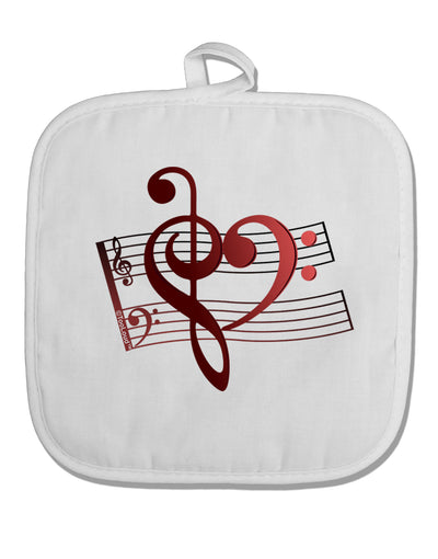 Heart Sheet Music White Fabric Pot Holder Hot Pad-Pot Holder-TooLoud-White-Davson Sales