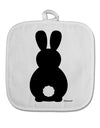 Cute Bunny Silhouette with Tail White Fabric Pot Holder Hot Pad by TooLoud-Pot Holder-TooLoud-White-Davson Sales