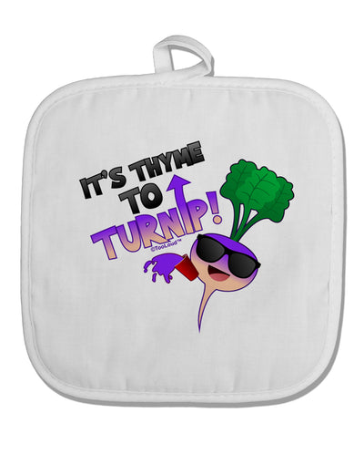 It's Thyme To Turnip White Fabric Pot Holder Hot Pad-Pot Holder-TooLoud-White-Davson Sales