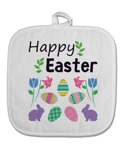 Happy Easter Design White Fabric Pot Holder Hot Pad-Pot Holder-TooLoud-White-Davson Sales