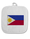 TooLoud Distressed Philippines Flag White Fabric Pot Holder Hot Pad-PotHolders-TooLoud-Davson Sales