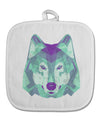 Geometric Wolf Head White Fabric Pot Holder Hot Pad by TooLoud-Pot Holder-TooLoud-White-Davson Sales