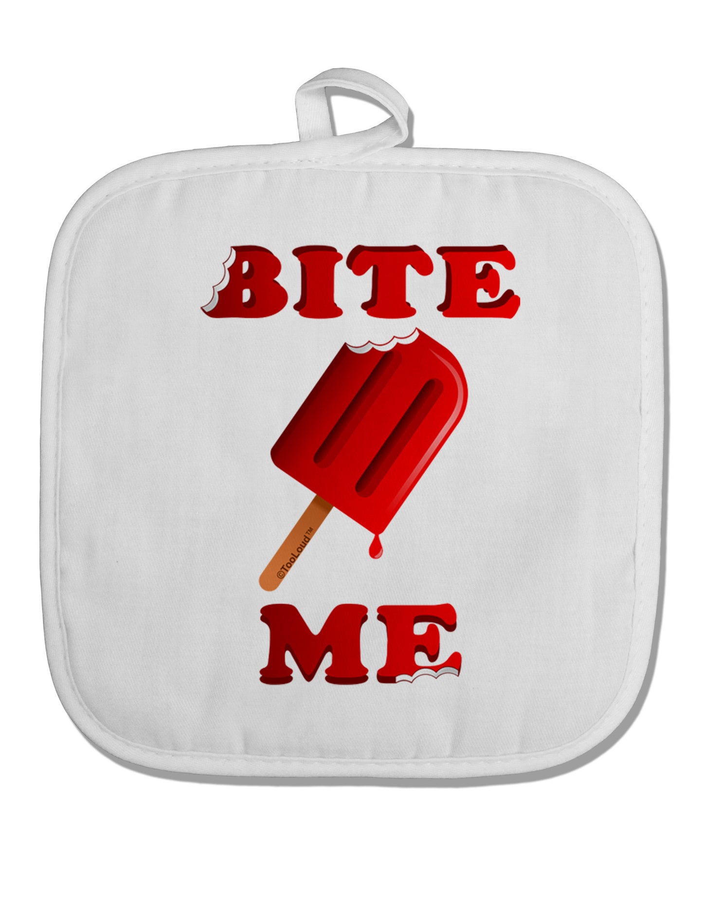 Bite Me Ice Cream White Fabric Pot Holder Hot Pad-Pot Holder-TooLoud-White-Davson Sales