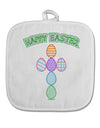 Happy Easter Egg Cross Faux Applique White Fabric Pot Holder Hot Pad-Pot Holder-TooLoud-White-Davson Sales