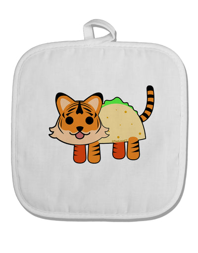 Cute Taco Tiger White Fabric Pot Holder Hot Pad-Pot Holder-TooLoud-White-Davson Sales