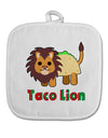 Cute Taco Lion Text White Fabric Pot Holder Hot Pad-Pot Holder-TooLoud-White-Davson Sales