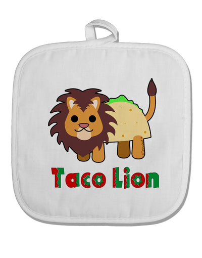 Cute Taco Lion Text White Fabric Pot Holder Hot Pad-Pot Holder-TooLoud-White-Davson Sales