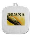 Iguana Watercolor Text White Fabric Pot Holder Hot Pad-Pot Holder-TooLoud-White-Davson Sales