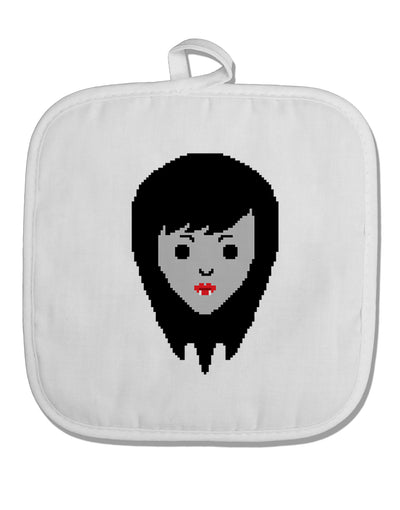 Cute Pixel Vampire Female White Fabric Pot Holder Hot Pad-Pot Holder-TooLoud-White-Davson Sales