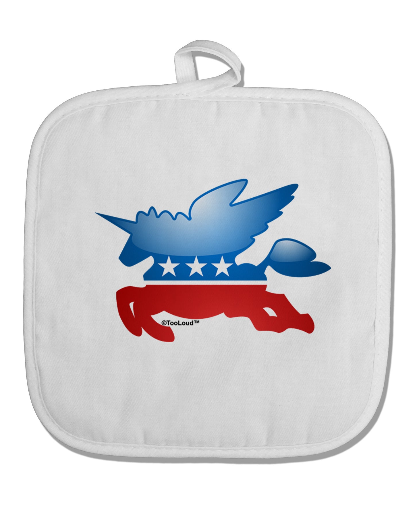 TooLoud Unicorn Political Symbol White Fabric Pot Holder Hot Pad-Pot Holder-TooLoud-White-Davson Sales