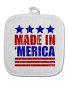 Made in Merica - Stars and Stripes Color Design White Fabric Pot Holder Hot Pad-Pot Holder-TooLoud-White-Davson Sales