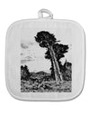 Colorado Landscape Watercolor BW White Fabric Pot Holder Hot Pad-Pot Holder-TooLoud-White-Davson Sales