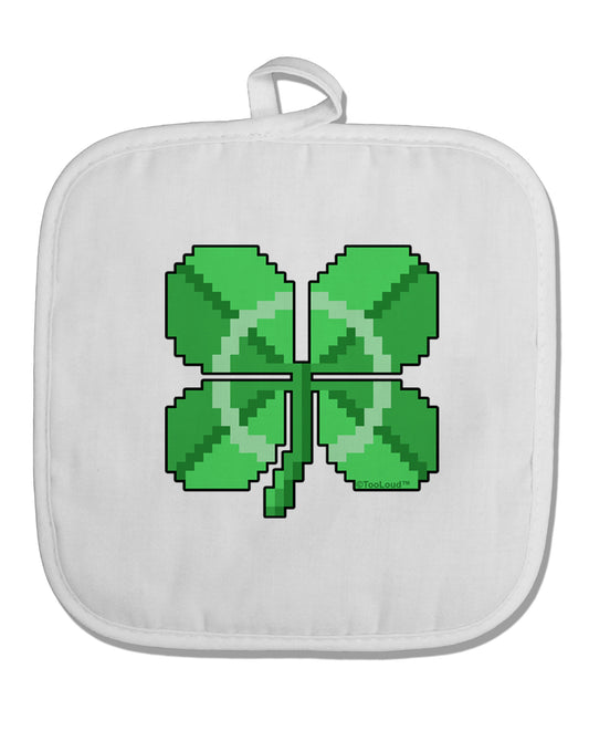 Pixel Four Leaf Clover White Fabric Pot Holder Hot Pad-Pot Holder-TooLoud-White-Davson Sales