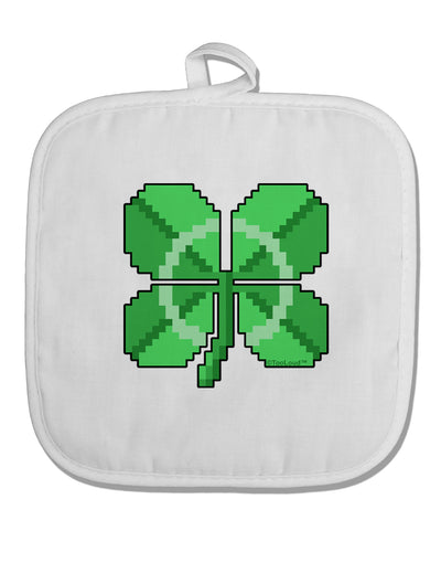 Pixel Four Leaf Clover White Fabric Pot Holder Hot Pad-Pot Holder-TooLoud-White-Davson Sales