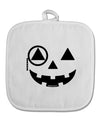 Monocle Jack-o-Lantern B-W White Fabric Pot Holder Hot Pad-Pot Holder-TooLoud-White-Davson Sales