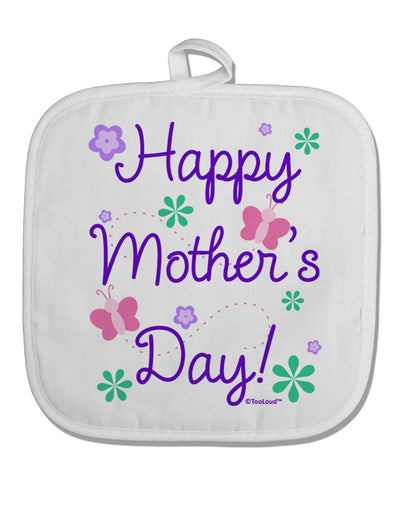 Happy Mother's Day Design White Fabric Pot Holder Hot Pad by TooLoud-Pot Holder-TooLoud-White-Davson Sales