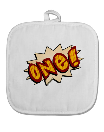 Onomatopoeia One Birthday White Fabric Pot Holder Hot Pad-Pot Holder-TooLoud-White-Davson Sales