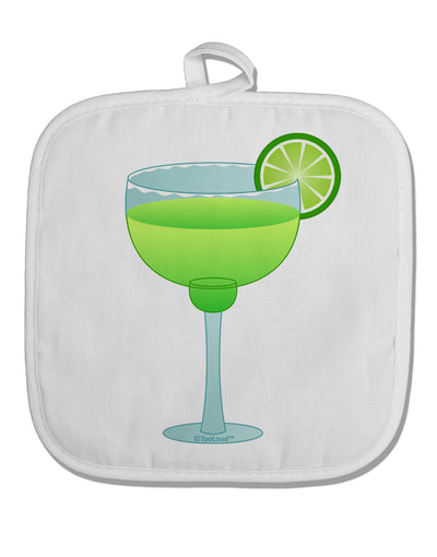 Green Margarita with Lime - Cinco de Mayo White Fabric Pot Holder Hot Pad by TooLoud-Pot Holder-TooLoud-White-Davson Sales