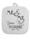 Personalized Mr and Mr -Name- Established -Date- Design White Fabric Pot Holder Hot Pad-Pot Holder-TooLoud-White-Davson Sales