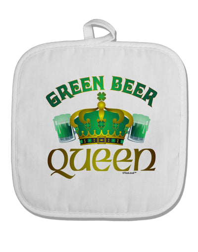 Green Beer Queen White Fabric Pot Holder Hot Pad-Pot Holder-TooLoud-White-Davson Sales