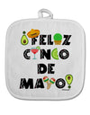 Feliz Cinco de Mayo - Fiesta Icons White Fabric Pot Holder Hot Pad by TooLoud-Pot Holder-TooLoud-White-Davson Sales