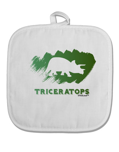 Jurassic Triceratops Design White Fabric Pot Holder Hot Pad by TooLoud-Pot Holder-TooLoud-White-Davson Sales