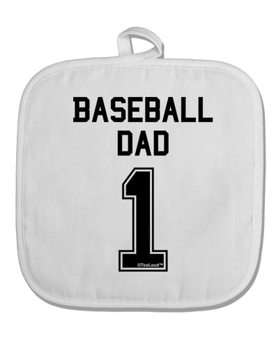 Baseball Dad Jersey White Fabric Pot Holder Hot Pad by TooLoud-Pot Holder-TooLoud-White-Davson Sales