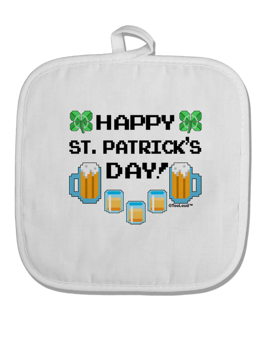 Pixel Happy St Patricks Day White Fabric Pot Holder Hot Pad-Pot Holder-TooLoud-White-Davson Sales
