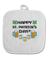 Pixel Happy St Patricks Day White Fabric Pot Holder Hot Pad-Pot Holder-TooLoud-White-Davson Sales