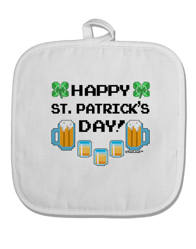 Pixel Happy St Patricks Day White Fabric Pot Holder Hot Pad-Pot Holder-TooLoud-White-Davson Sales