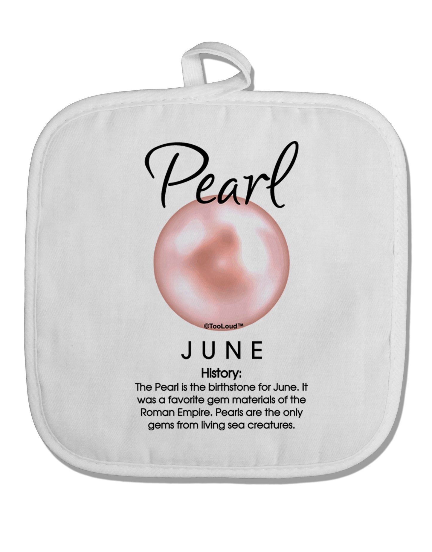 Birthstone Pearl White Fabric Pot Holder Hot Pad by TooLoud-Pot Holder-TooLoud-White-Davson Sales