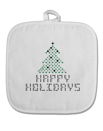 Happy Holidays Sparkles White Fabric Pot Holder Hot Pad-Pot Holder-TooLoud-White-Davson Sales