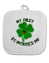 My First St. Patrick's Day White Fabric Pot Holder Hot Pad-Pot Holder-TooLoud-White-Davson Sales