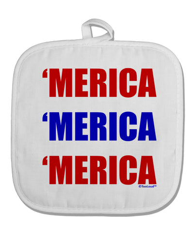 Merica Merica Merica - Red and Blue White Fabric Pot Holder Hot Pad-Pot Holder-TooLoud-White-Davson Sales