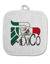 Mexico Eagle Symbol - Mexican Flag - Mexico White Fabric Pot Holder Hot Pad by TooLoud-Pot Holder-TooLoud-White-Davson Sales