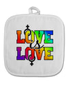 Love Is Love Lesbian Pride White Fabric Pot Holder Hot Pad-Pot Holder-TooLoud-White-Davson Sales