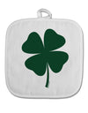 Lucky Four Leaf Clover St Patricks Day White Fabric Pot Holder Hot Pad-Pot Holder-TooLoud-White-Davson Sales