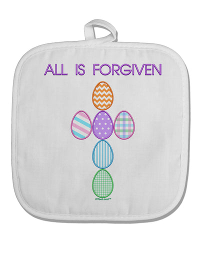 All is forgiven Cross Faux Applique White Fabric Pot Holder Hot Pad-Pot Holder-TooLoud-White-Davson Sales