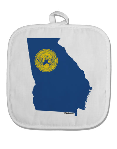 Atlanta Georgia Flag White Fabric Pot Holder Hot Pad-Pot Holder-TooLoud-White-Davson Sales