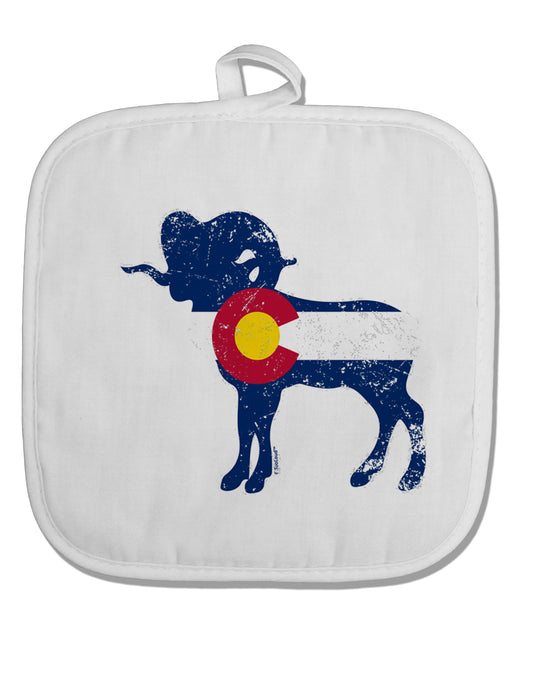 TooLoud Grunge Colorado Emblem Flag White Fabric Pot Holder Hot Pad-PotHolders-TooLoud-Davson Sales