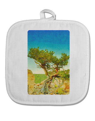 Colorado Tree Watercolor White Fabric Pot Holder Hot Pad-Pot Holder-TooLoud-White-Davson Sales