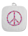 Peace Sign Hearts White Fabric Pot Holder Hot Pad-Pot Holder-TooLoud-White-Davson Sales