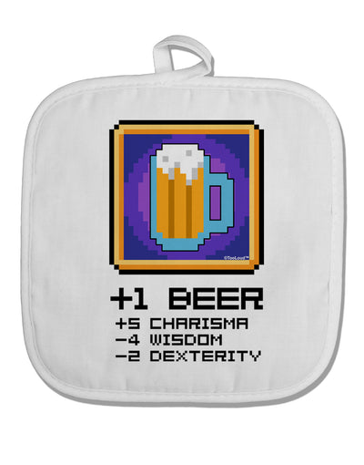 Pixel Beer Item White Fabric Pot Holder Hot Pad-Pot Holder-TooLoud-White-Davson Sales