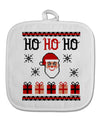 Ho Ho Ho Ugly Christmas Sweater White Fabric Pot Holder Hot Pad-Pot Holder-TooLoud-White-Davson Sales